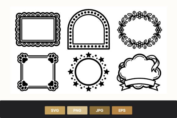 Black White Decorative Frame Set Graphics