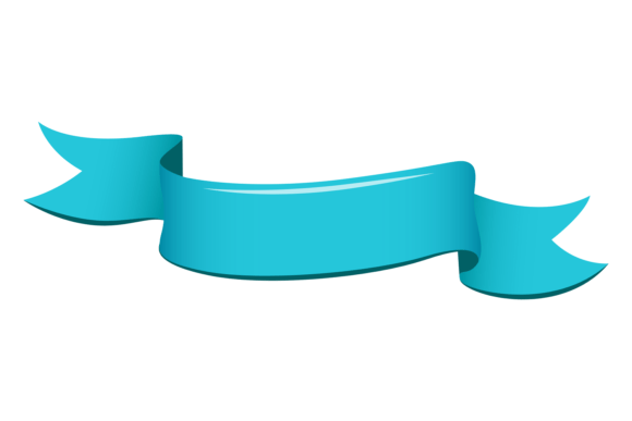 Blue Ribbon. Cartoon Decorative Banner. Graphics & Illustrations