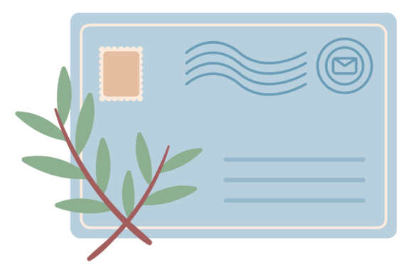 Cute Letter. Decorative Post Envelope. V Graphics
