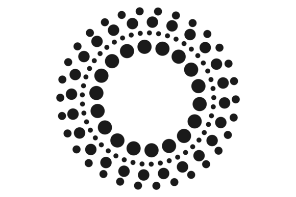 Decorative Black Dot Logo Template. Half