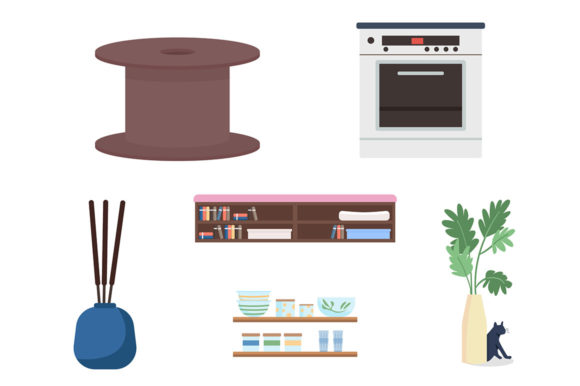 Decorative Furniture Vector Item Bundle: Graphics for Creative Design