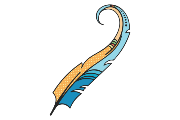 Decorative Quill. Ornate Color Feather I