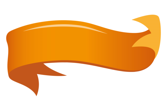 Decorative Ribbon Banner. Cartoon Yellow
