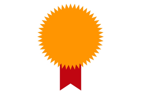 Decorative Round Badge Template. Yellow Graphics