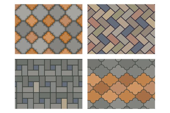 Floor Tiles Set. Decorative Geometric Co