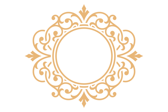 Golden Filigree Circle. Decorative Round