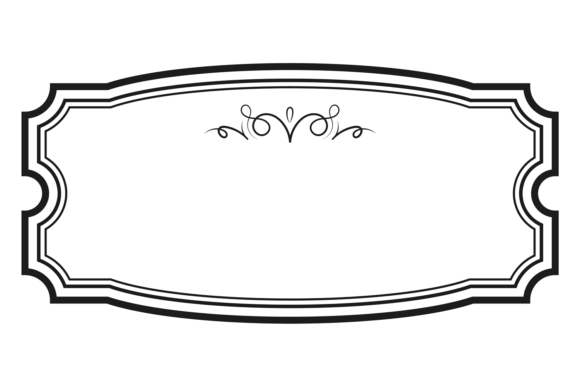 Retro Decorative Tag Template. Elegant V Graphics