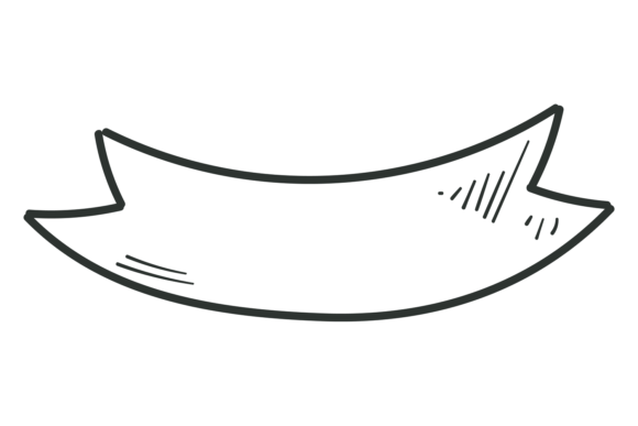 Ribbon Doodle. Decorative Hand Drawn Ban