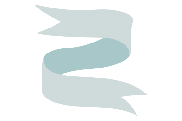 Ribbon Flag Banner. Blue Decorative Card Graphics