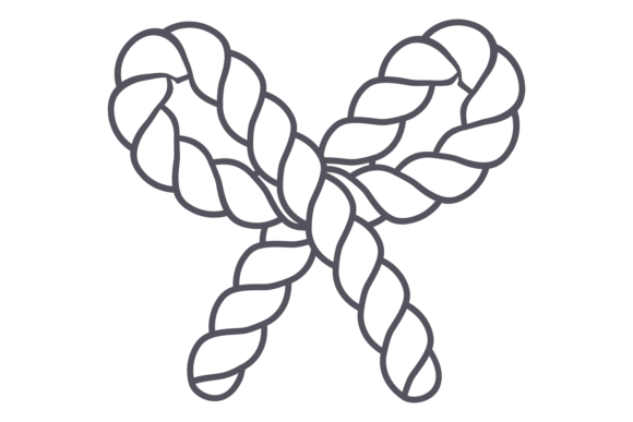 Rope Knot Icon. Decorative Nautical Cord
