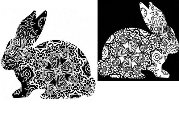 Set of 6 Decorative Bunnies Cut Files