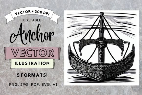 Viking Decorative Anchor Illustration AI